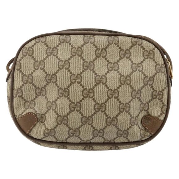 GUCCI GG Supreme Web Sherry Line Bag PVC Beige Gold 89 02 066 Auth 142438 - Picture 2 of 16